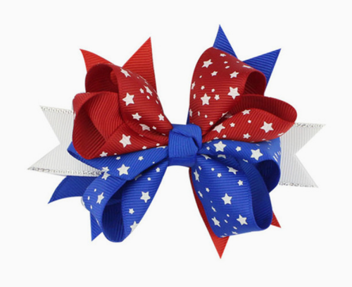 4th of July Patriotic Hair Bow – Red White & Blue