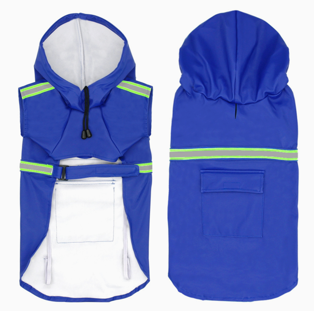 Dog Raincoat with Reflective Strip
