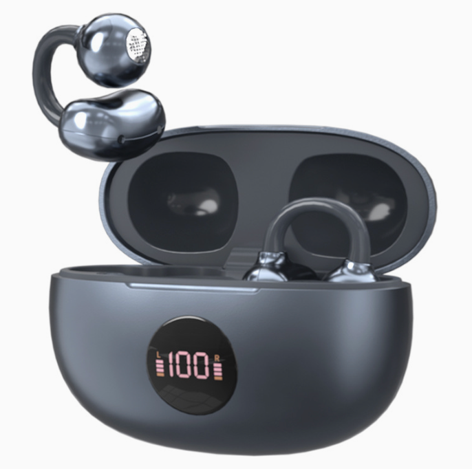 Clip-On Wireless Bluetooth Earphones - Black