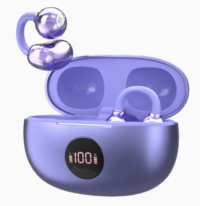 Clip-On Wireless Bluetooth Earphones - Purple