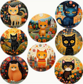 Cat Pattern Coaster Set