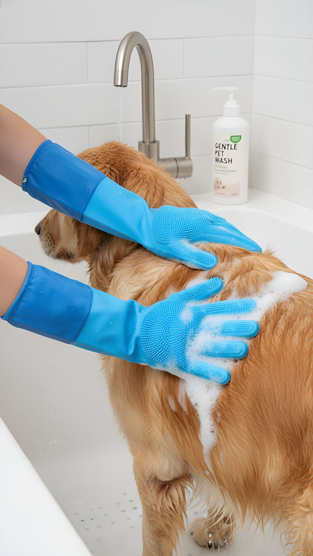 Pet Bathing Silicone Gloves - Waterproof Grooming & Massage