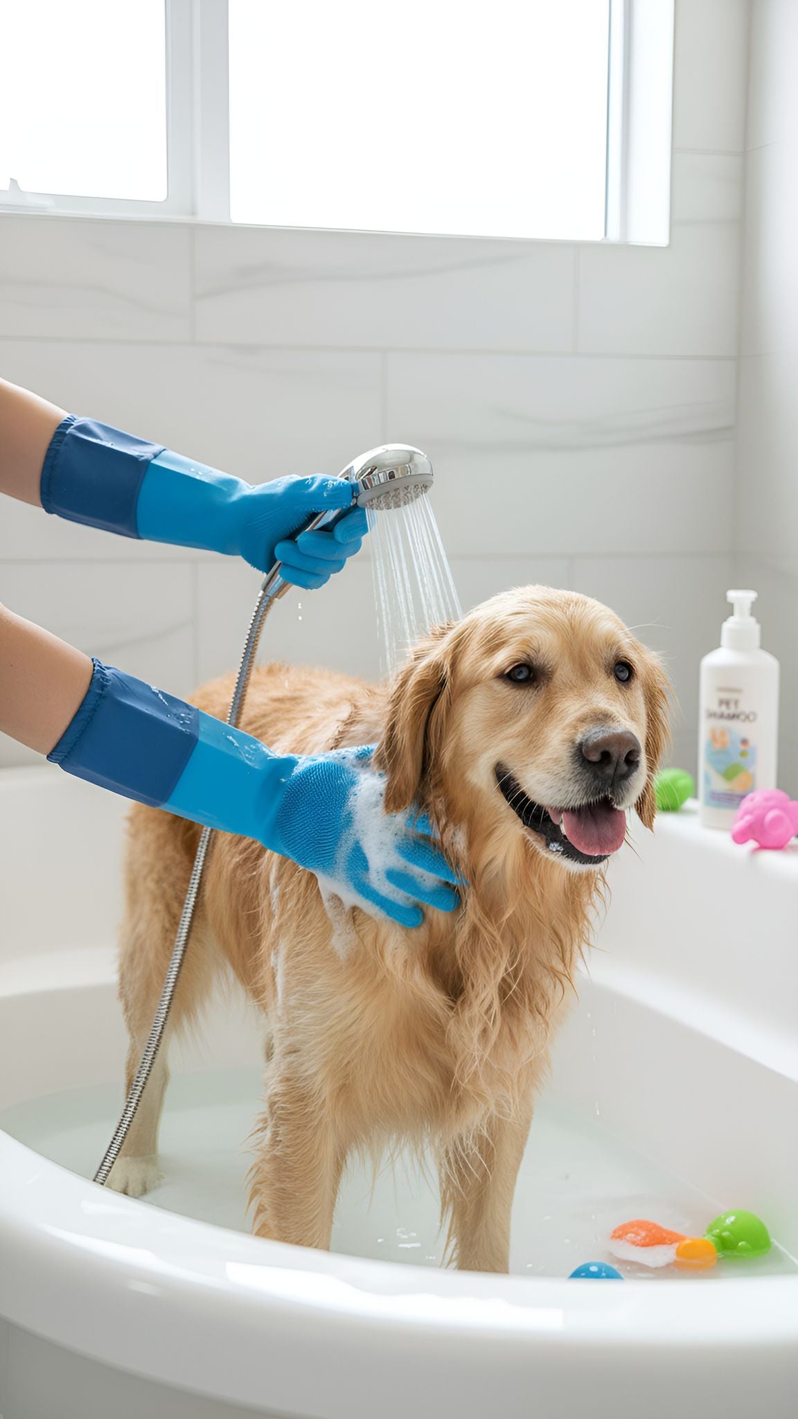 Pet Bathing Silicone Gloves - Waterproof Grooming & Massage