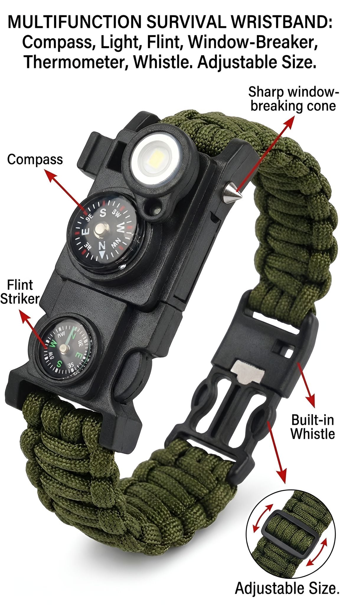 Multi-Functional Survival Bracelet - Outdoor Emergency Tool