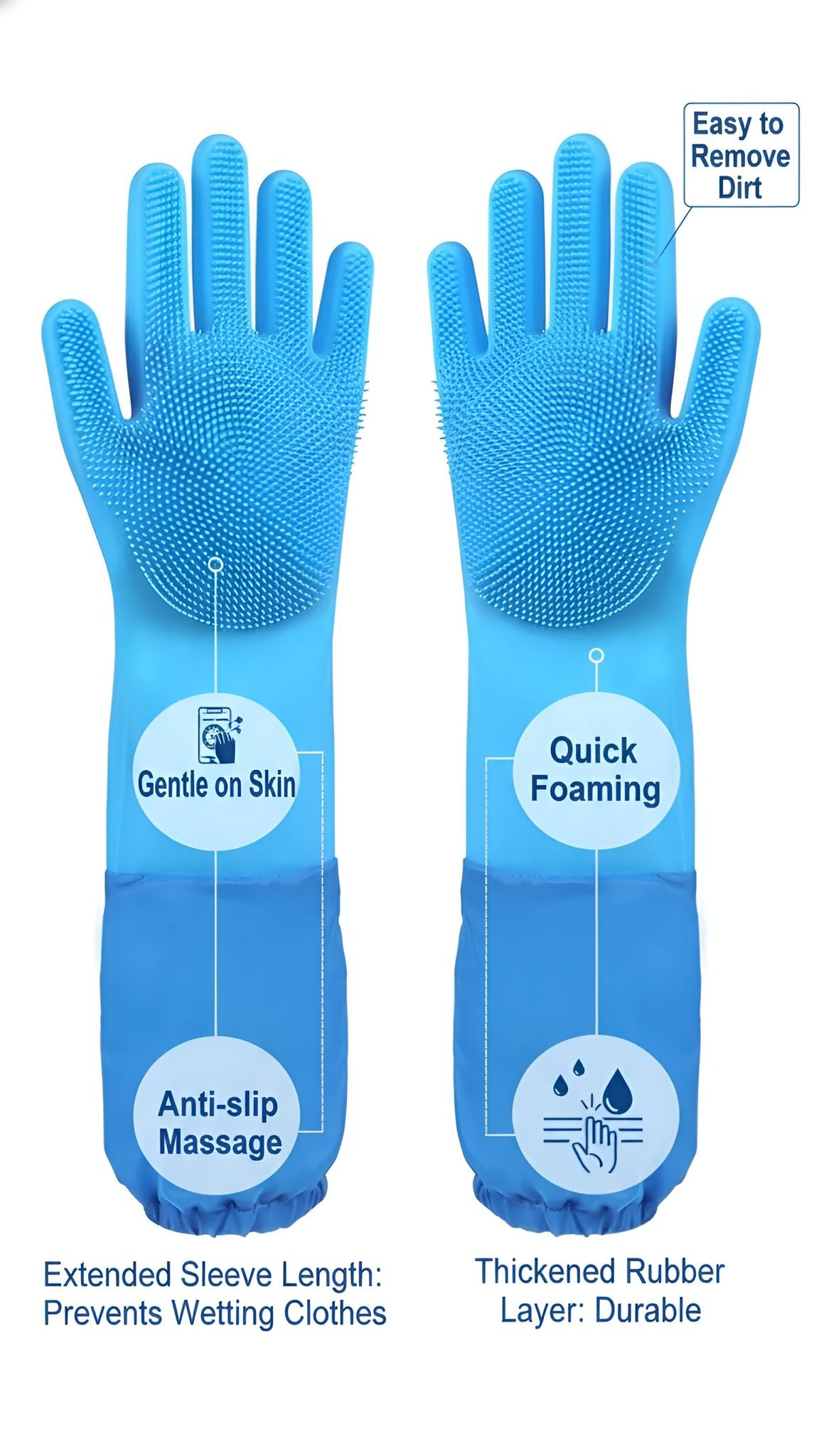 Pet Bathing Silicone Gloves - Waterproof Grooming & Massage